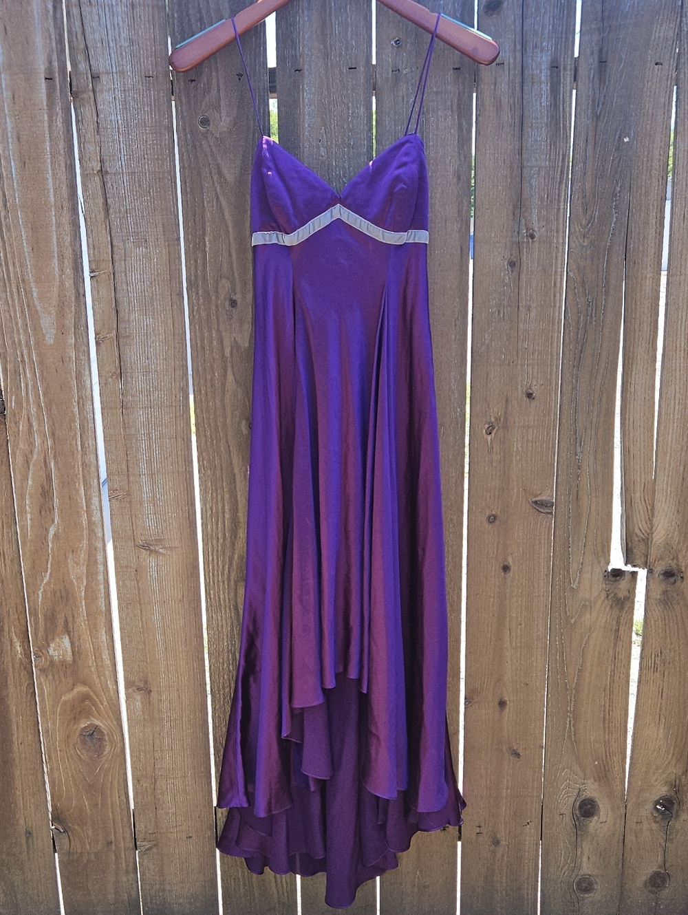 OOAK NWT GENES Gorgeous Goddess Prom Dress 10 Purple 100% Silk $414 High Low Hem